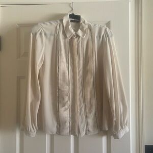 Zara Cream Pleated Women’s Dress Shirt